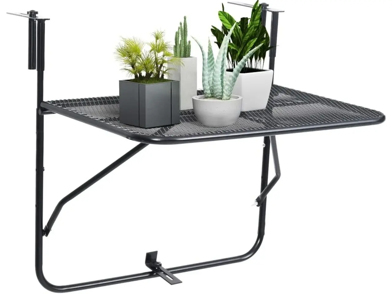 Billede 3 - Altanbord 60x40 cm stål sort