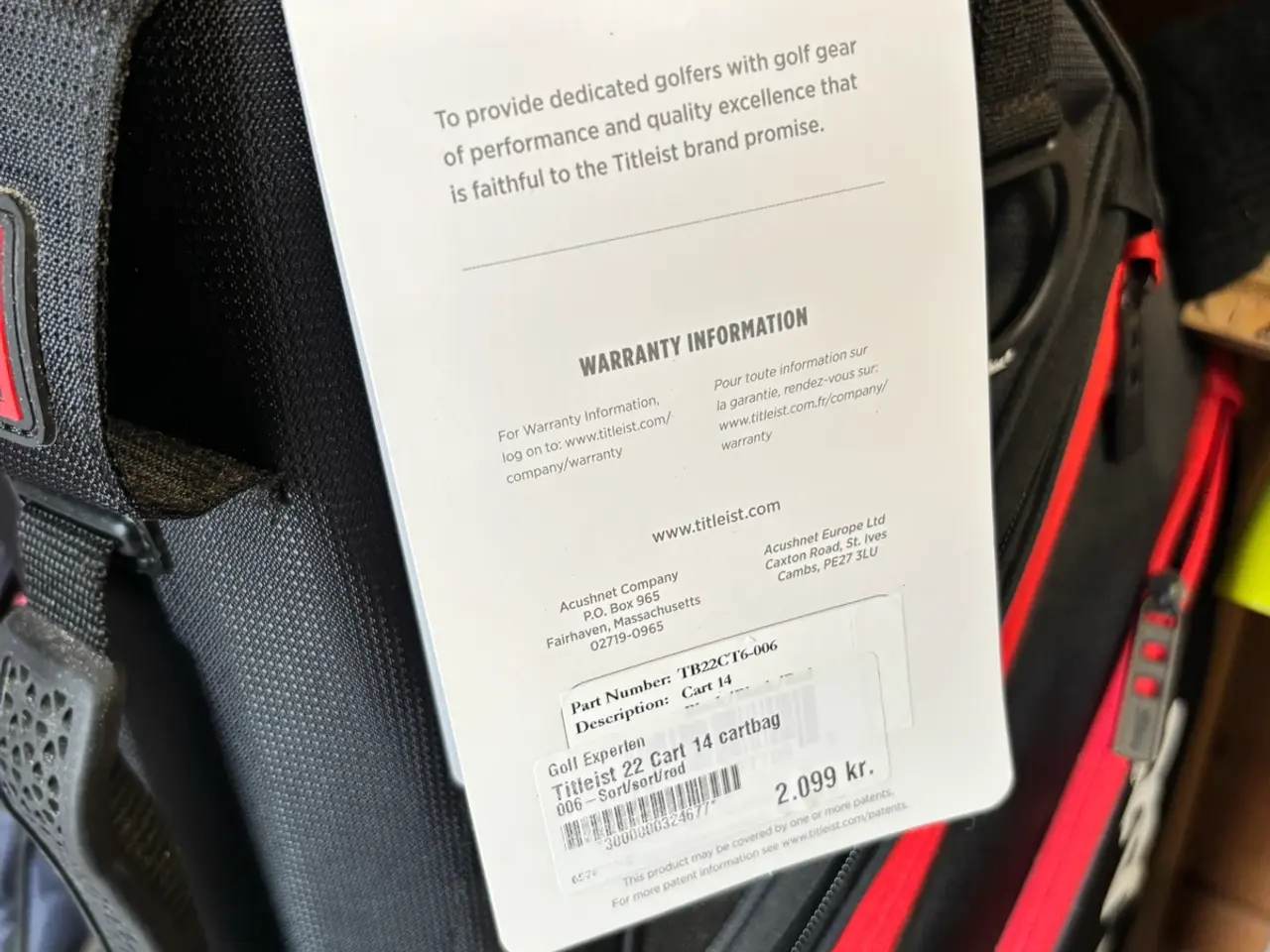 Billede 2 - Ny Titleist golfbag