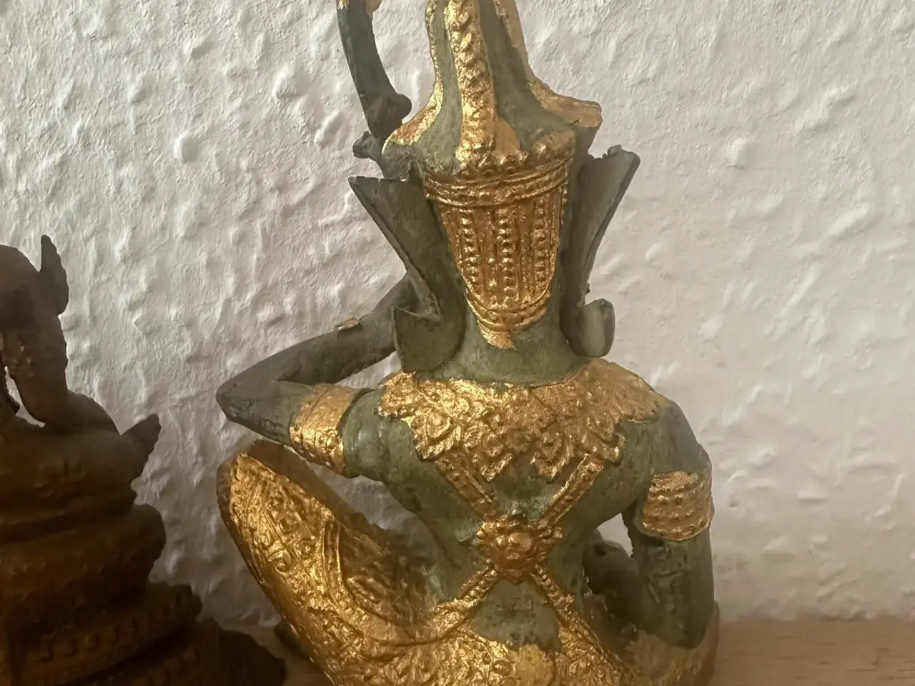 Billede 8 - 3 flotte orientalske metalfigurer – Buddha & musik
