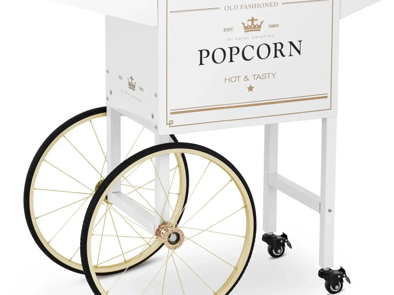 Billede 1 -  Vogn til popcornmaskine – hvid og guld