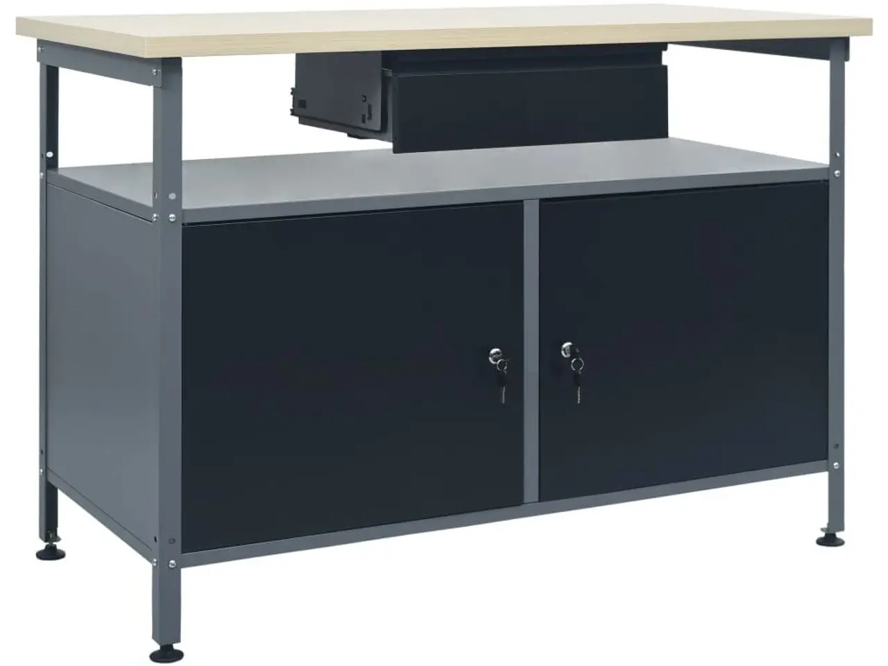 Billede 1 - Arbejdsbord/arbejdsbænk 120 × 60 × 85 cm - stål, sort
