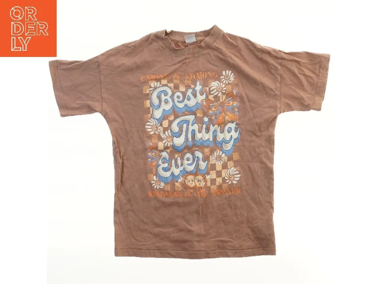 Billede 1 - T-shirt med tryk fra Lindex (str. 128)
