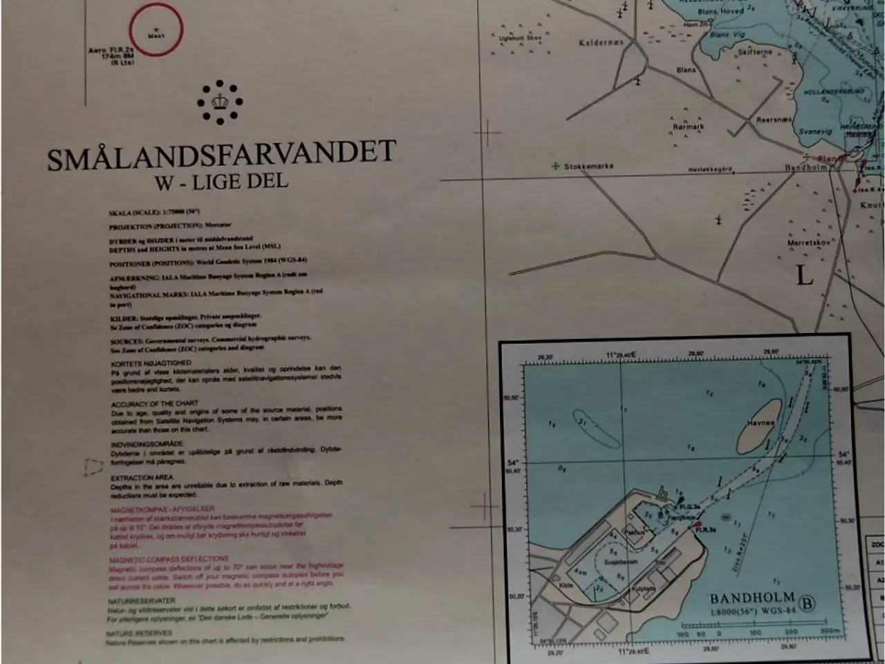 Billede 1 - Dansk Søkort 160 SMÅLANDSFARVANDET Vestlige del