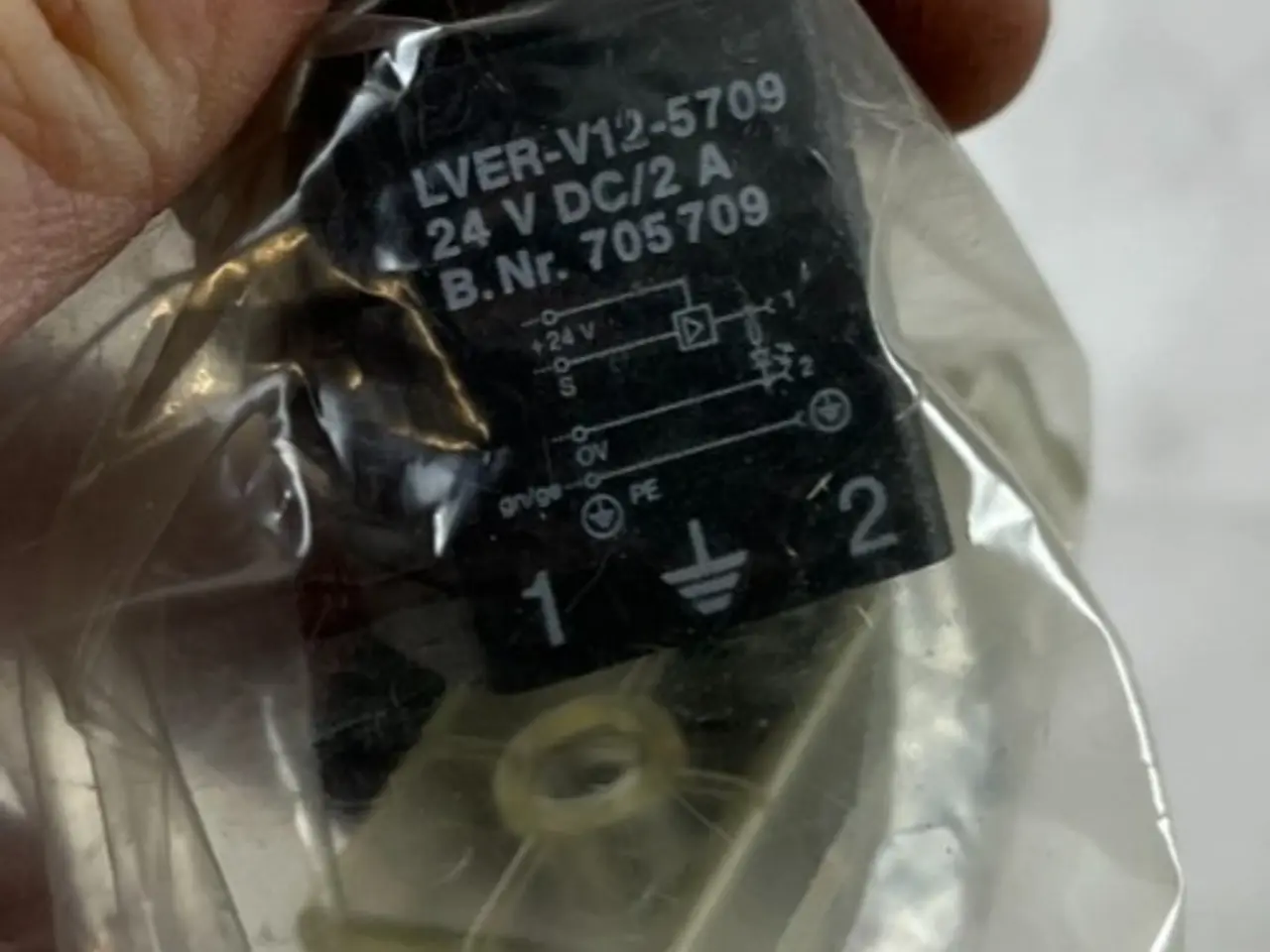Billede 2 - LVER V12-5709 24V DC magnetventil stik Plug DIN