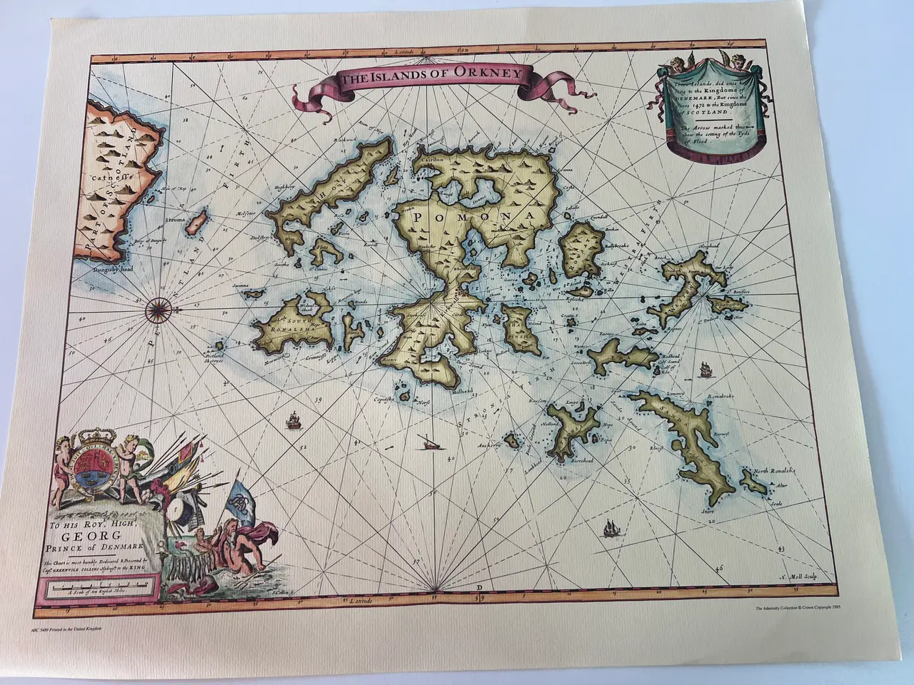 Billede 1 - Genoptrykt Kort over Orkney år 1472