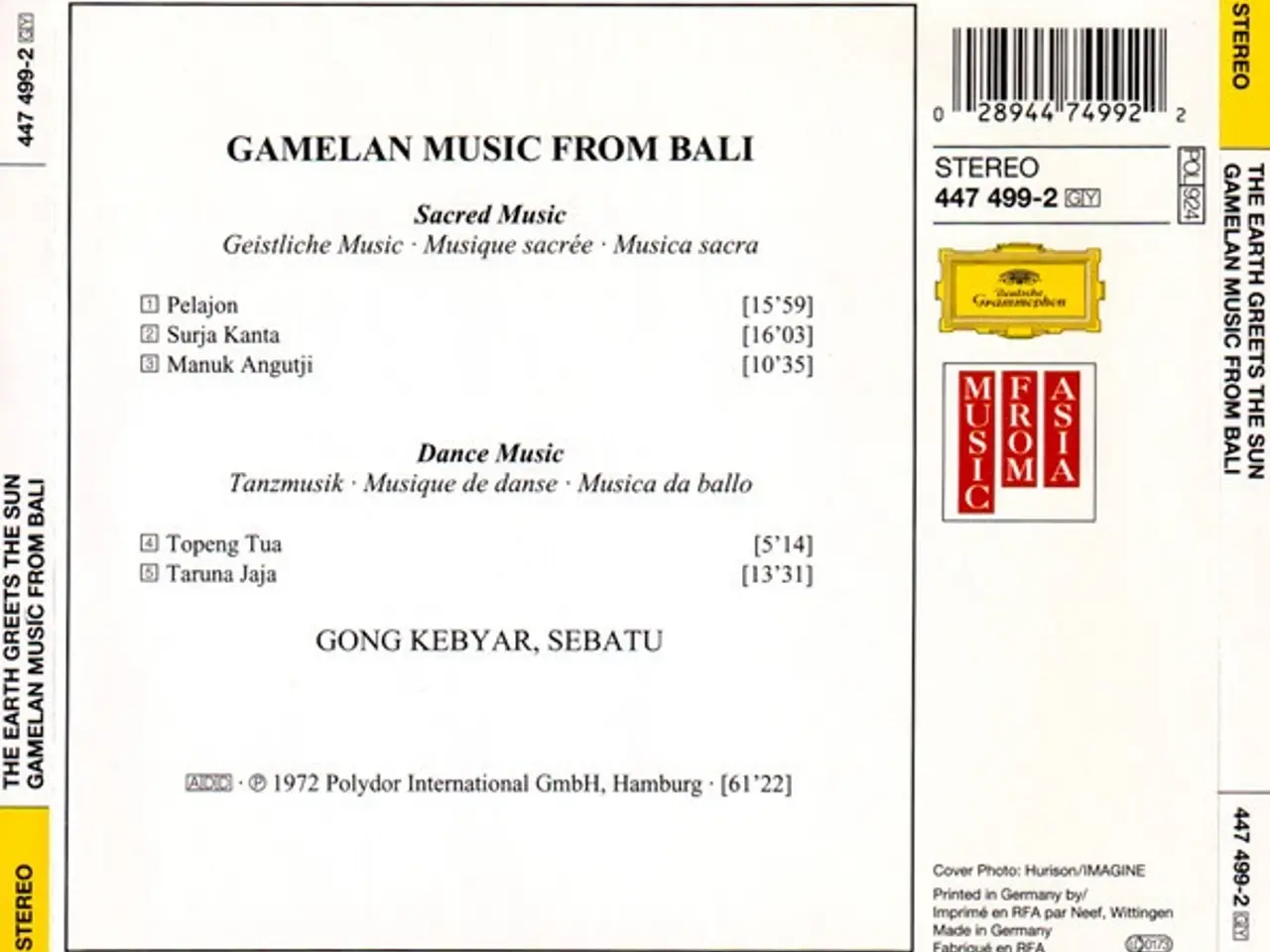 Billede 2 - Gong Kebyar, Sebatu – The Earth Greets The… – CD