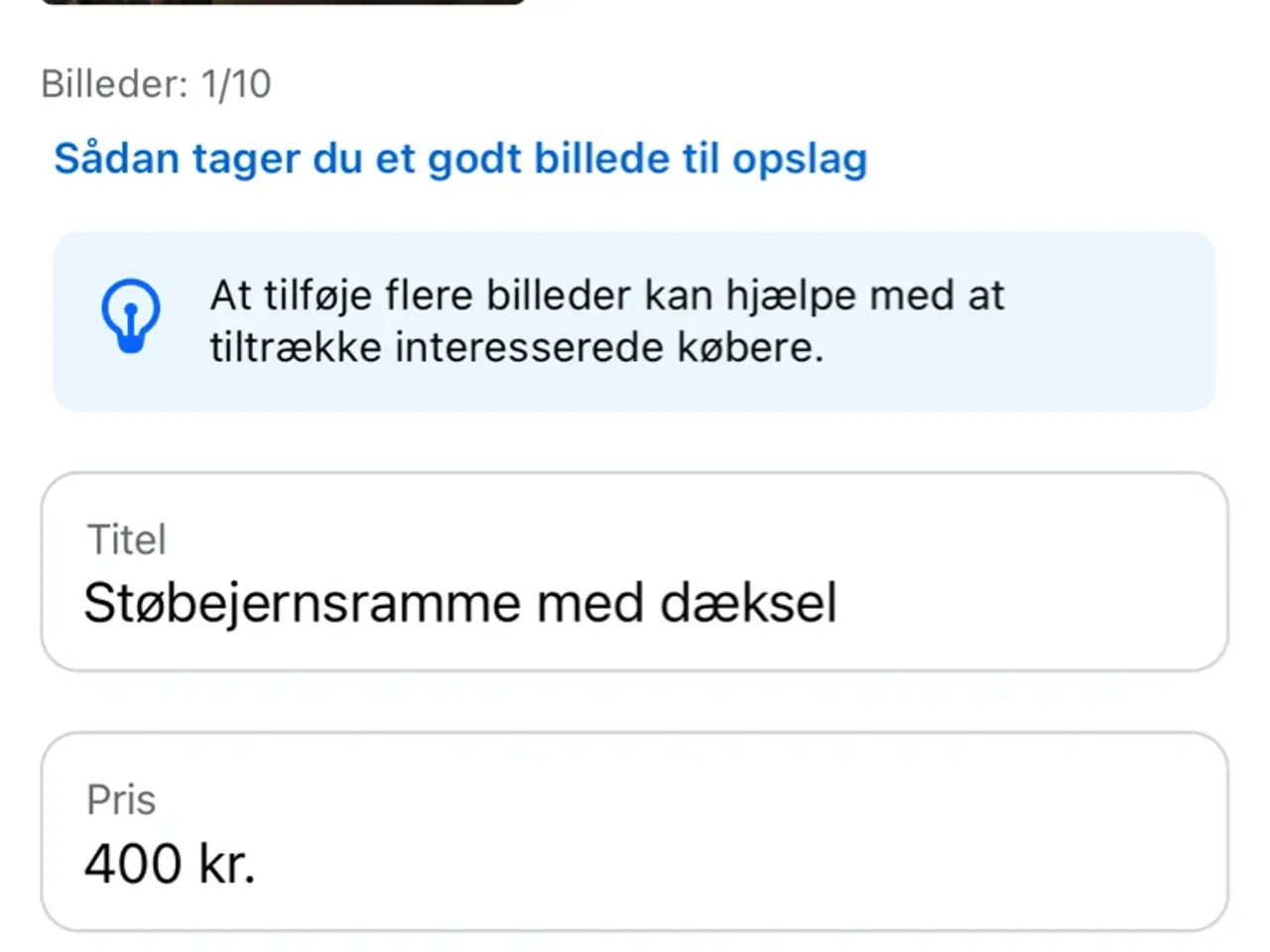 Billede 2 - Støbejerns dæksel 