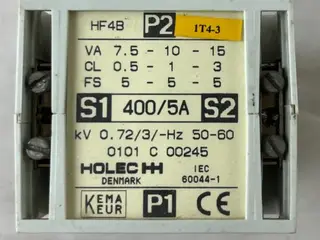 Holec HF4B 400/5A strømtransformer 7.5/10/15VA IEC