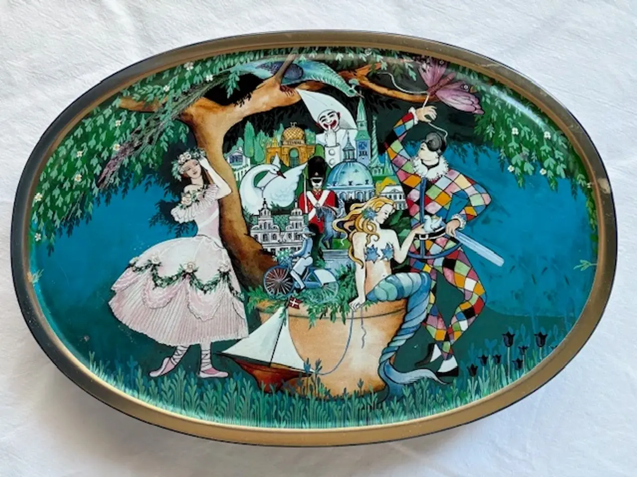 Billede 1 - Royal Copenhagen Dåse Harlekin & Columbine