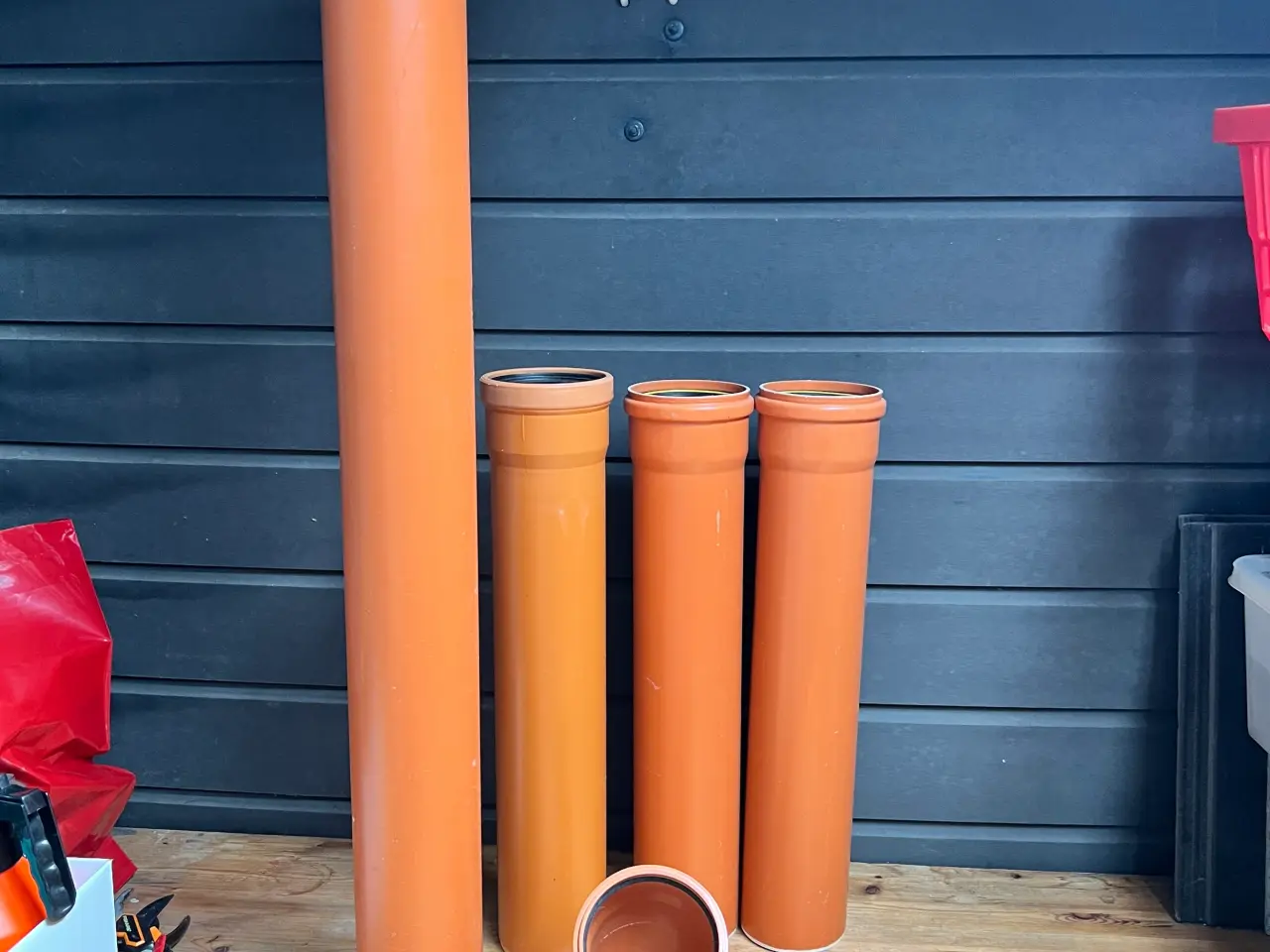 Billede 1 - 110mm røde kloark rør ubrugte 5 stk
