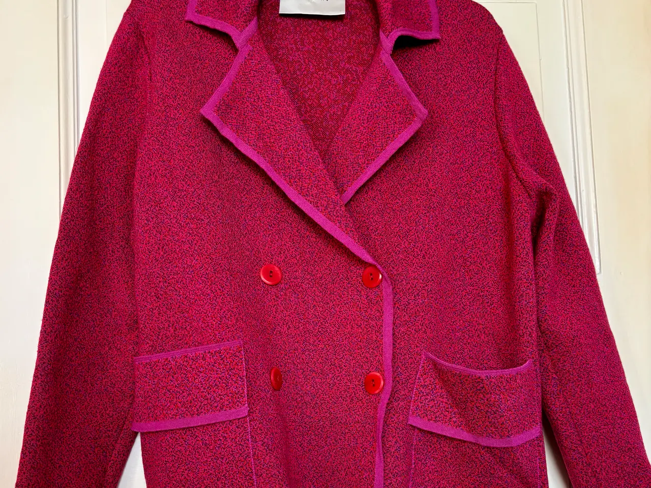 Billede 1 - Oleana, rød/pink/lilla cardigan, str XL/XXL