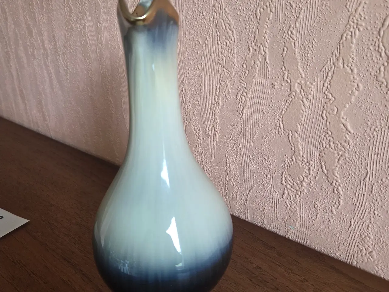 Billede 2 - Keramikkande/vase med gulddetaljer, H: ca. 23 cm