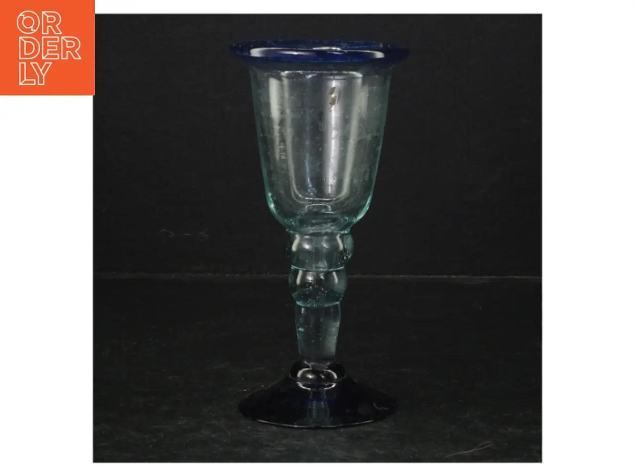 Billede 1 - Blåt glas (str. Ø. 8 cm. længde, 16 cm)