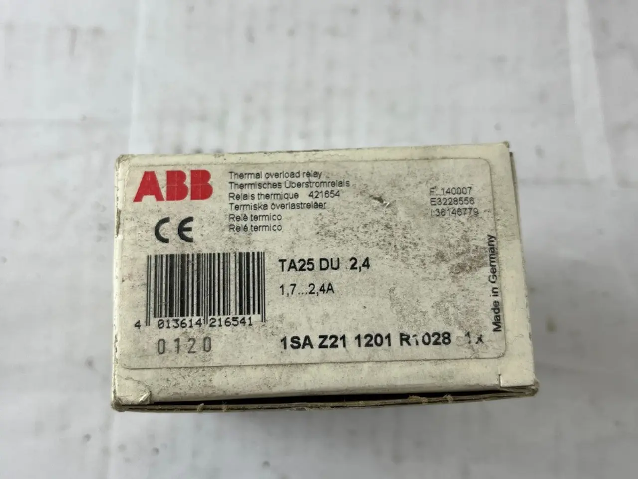 Billede 2 - ABB TA25DU-2.4 Thermal Overload relæ 1.7–2.4A ny