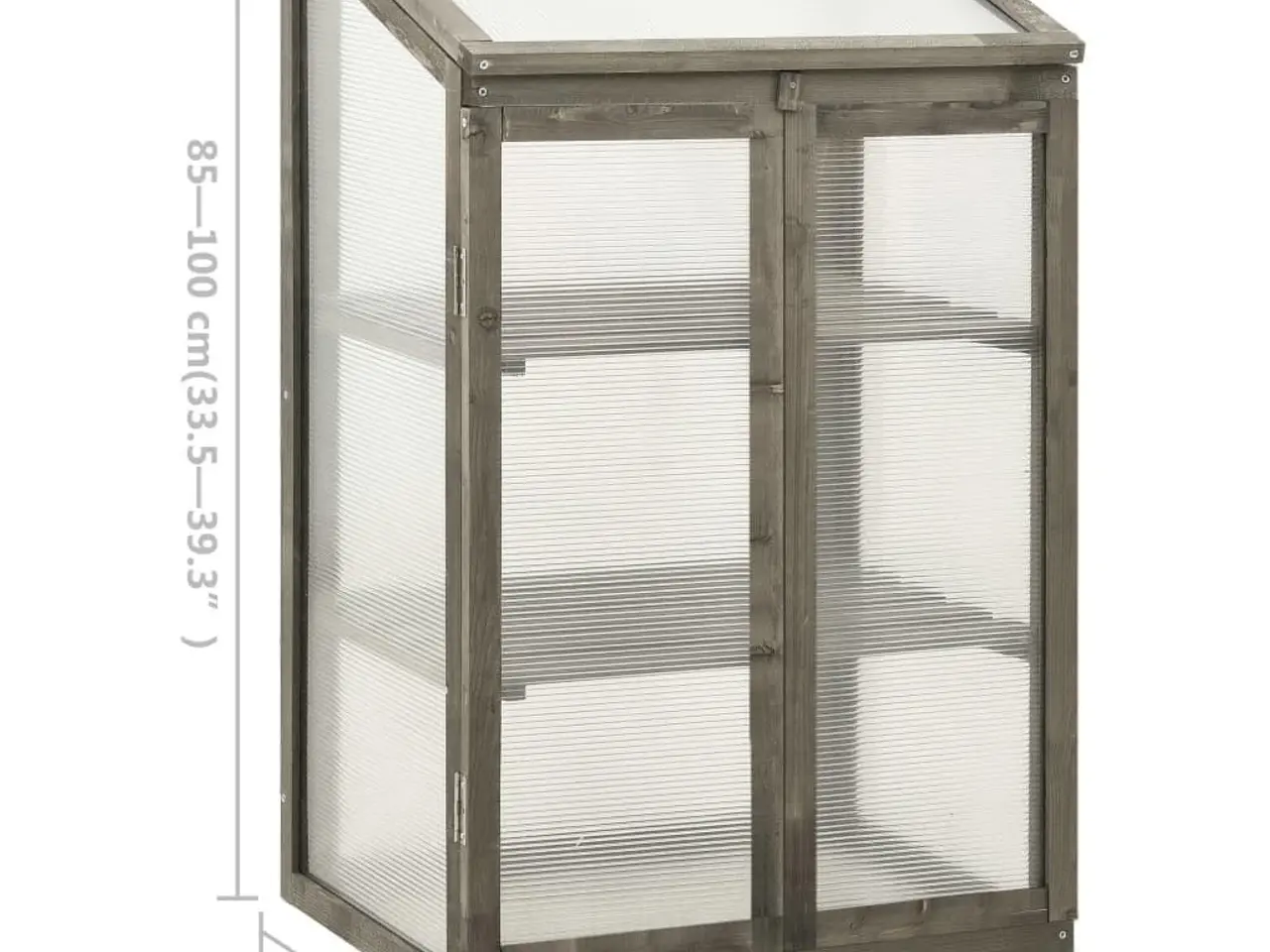 Billede 7 - Drivhus i træ 60 × 45 × 100 cm - massivt fyrretræ med PC-plader
