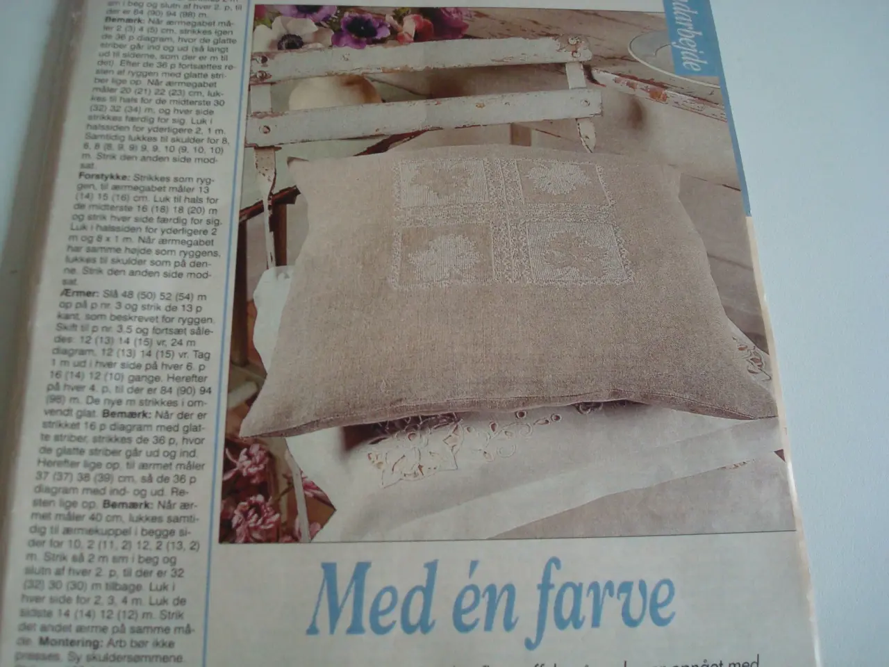 Billede 1 - Mønster til pude i en farve