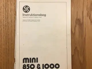 MINI 850 og 1000 Instruktionsbog