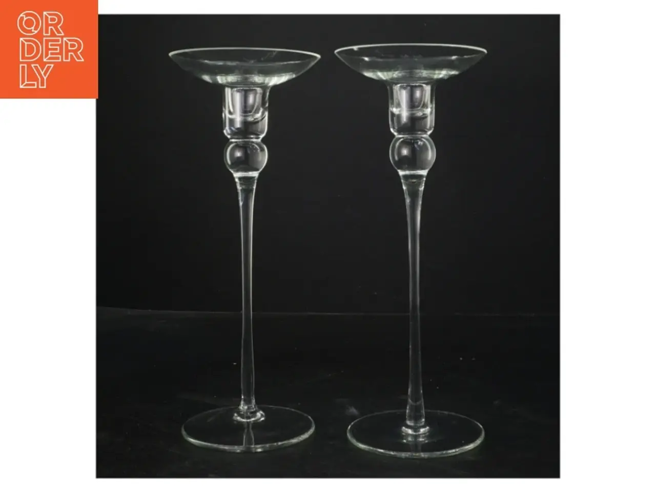 Billede 1 - Glas lysestager (str. 25 cm)