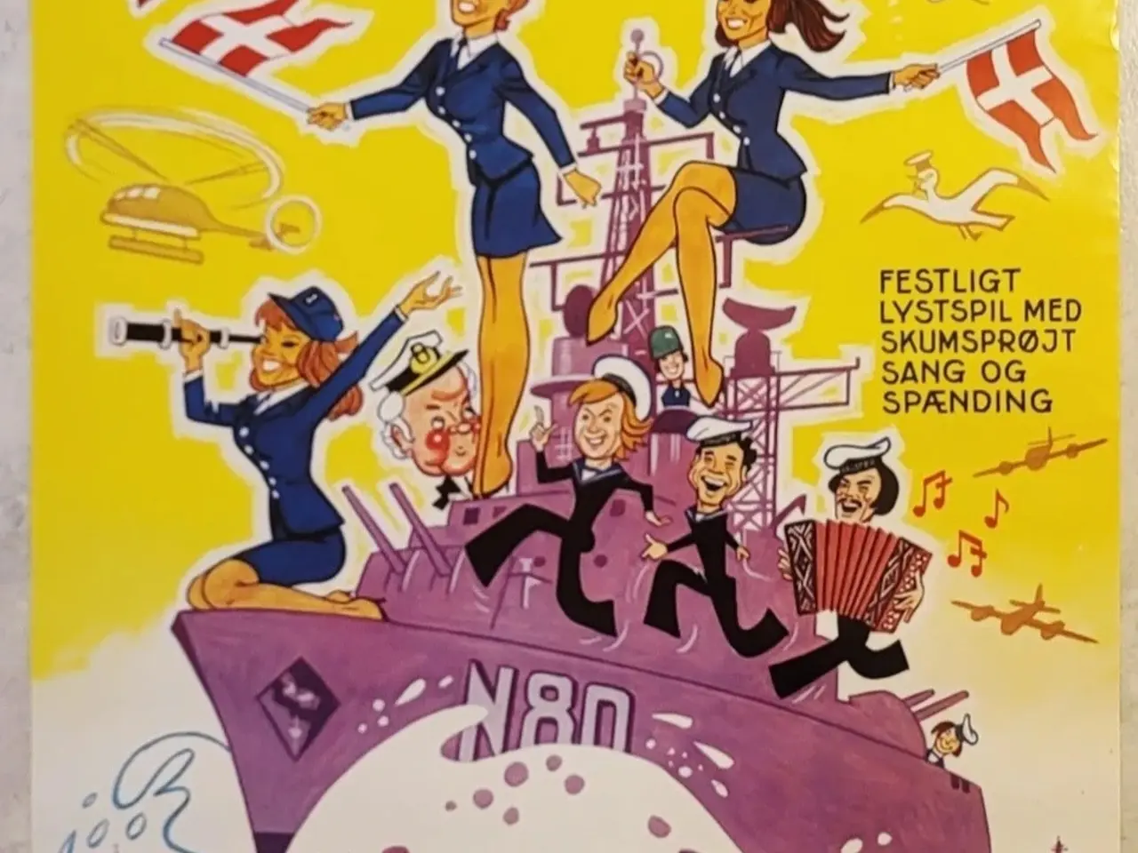 Billede 1 - Original filmplakat - Piger til søs
