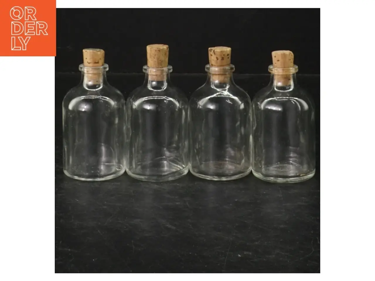 Billede 1 - Små glasflasker med korkpropper (str. 8,5 cm)