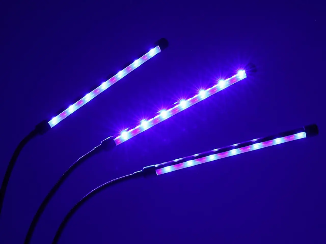 Billede 7 - Plantevækst LED-lampe med 3 arme - 70 cm, sort