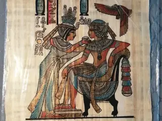 Smuk Håndtegnet Egyptisk Papyrus af Faraoh
