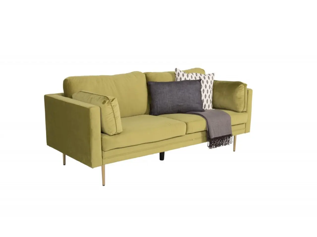 Billede 9 - Boom Sofa Grøn Velour med messingfarvet stålben
