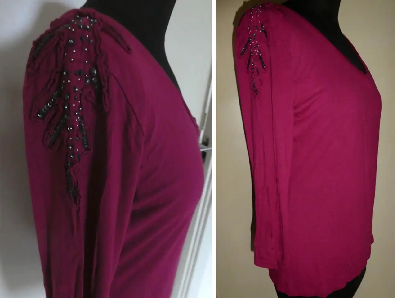 Billede 1 - Bluse med perlebroderi fra Morgan de Toi