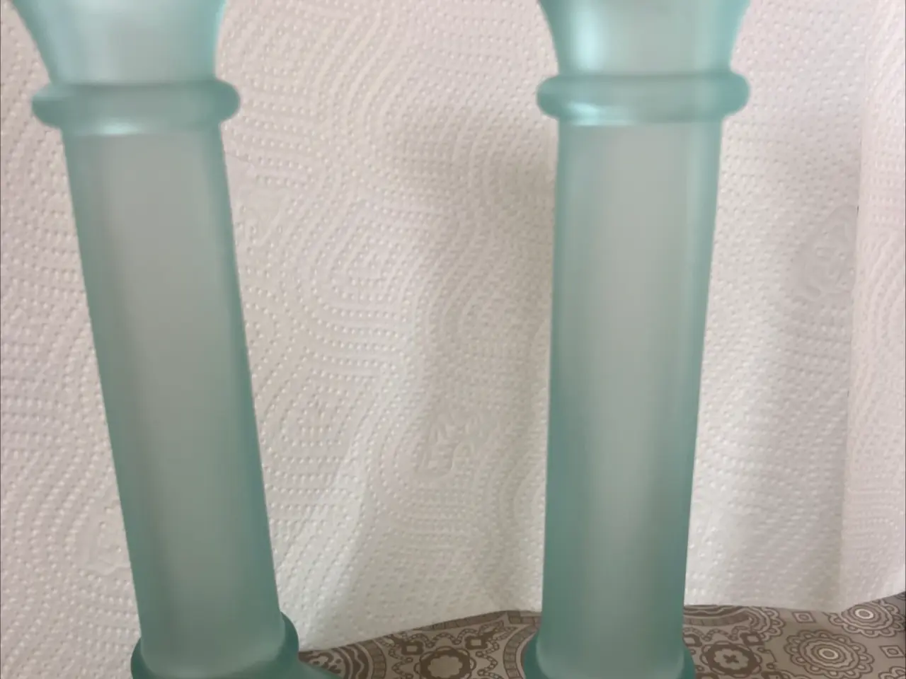 Billede 1 - 2 stk glas lysestager