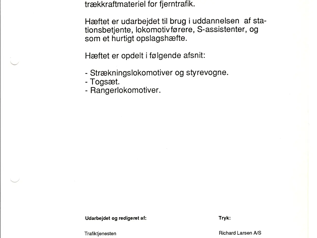 Billede 2 - DSB A4 hæfte "Trækkraftmateriel for Fjerntrafik"