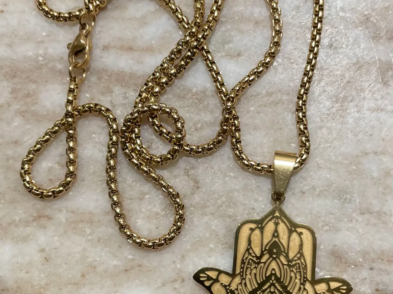 Billede 3 - Goldfilled Hamsa vedhæng med valgfri kæde