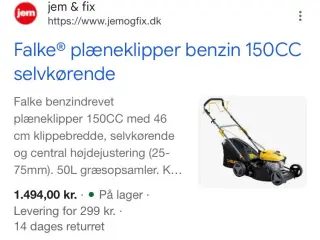 Plæneklipper brugt Max 6 gange