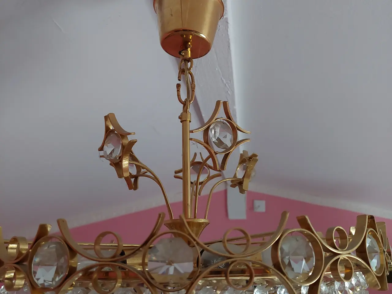 Billede 3 - Loftlampen, lysekrone med glas Prismer