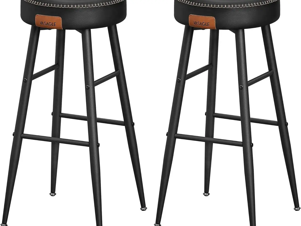 Billede 1 - Barstole 2-pak Echo, syet kunstlæder, 76 cm, Simply Black
