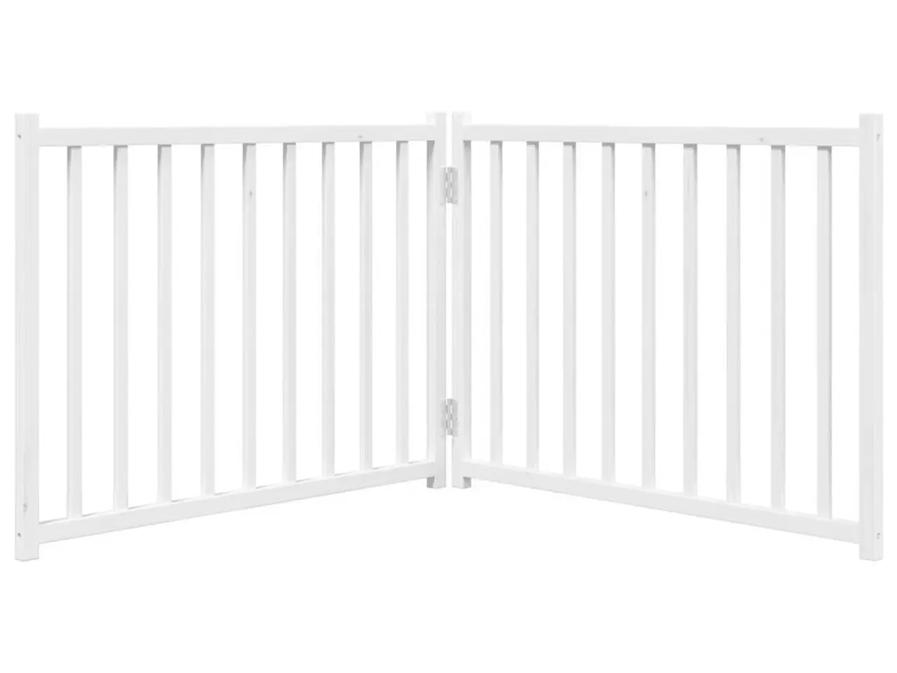 Billede 4 - Hundelåge 2 paneler 150 cm foldbar massivt gran hvid