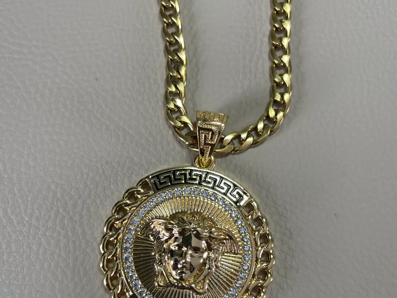 Billede 3 - Goldfilled panserkæde med Versace vedhæng 