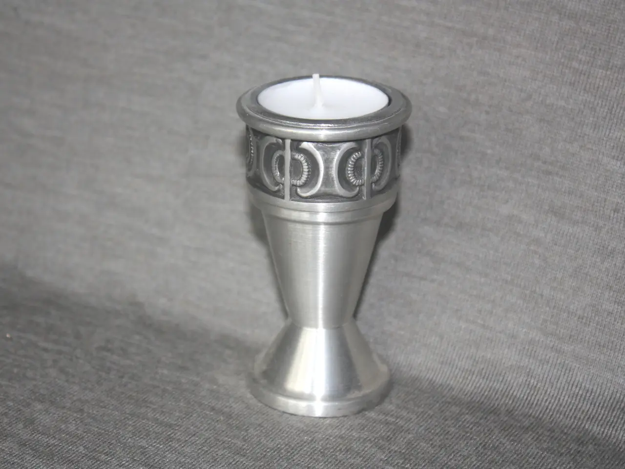 Billede 1 - Tin lysestage / fyrfadsstage Norway højde 9,5 cm