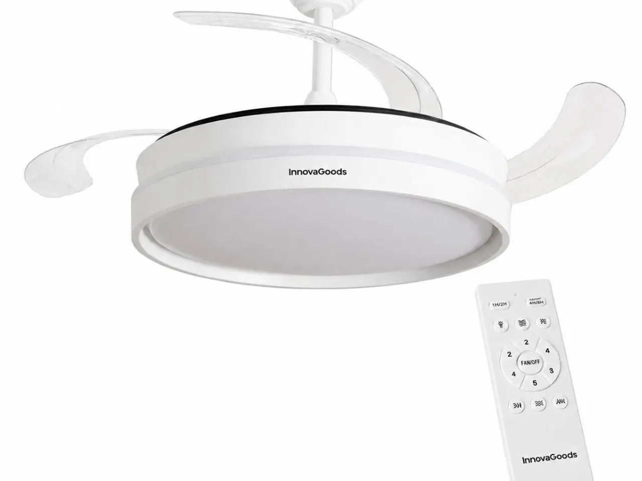 Billede 11 - Loftventilator med lys - hvid/transparent (OUTLET B)