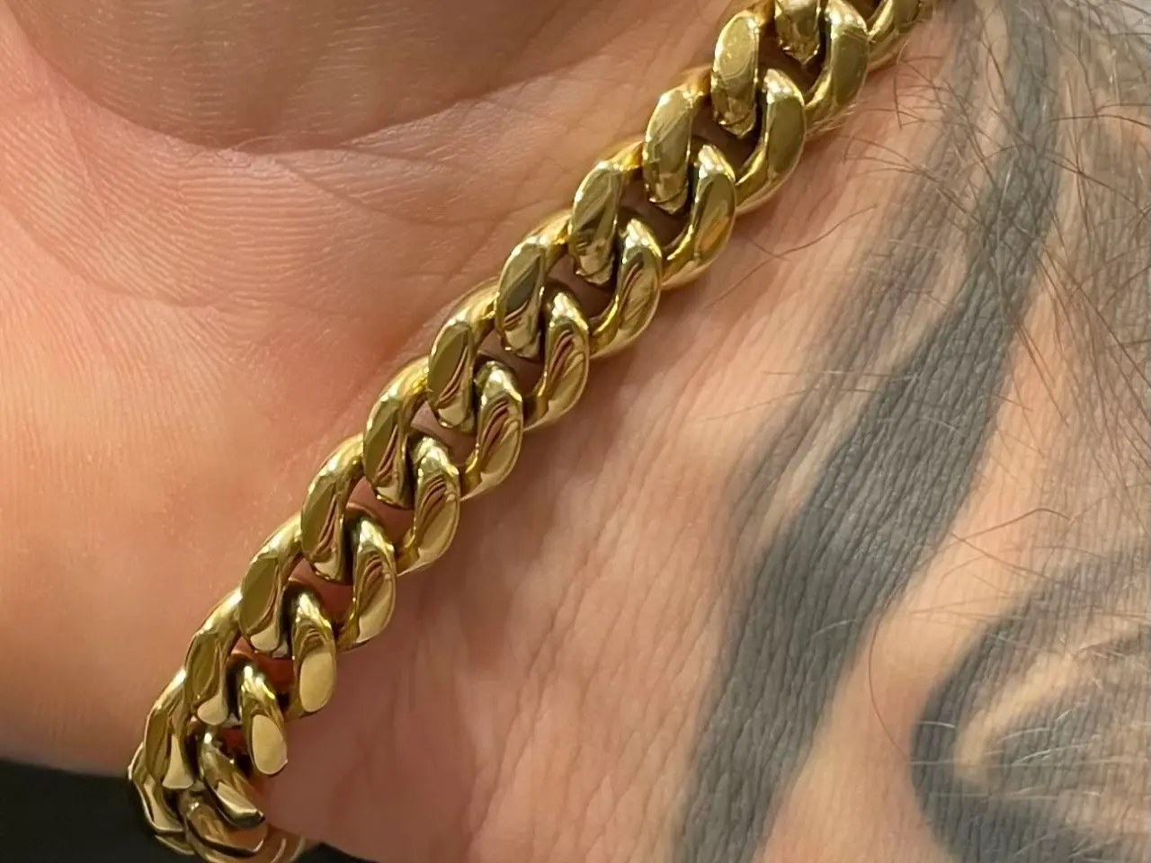 Billede 4 - 8mm 14kt goldfilled pansersæt med kasselås 