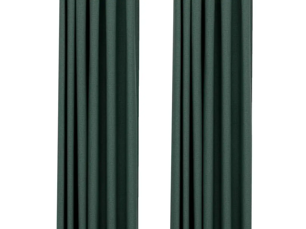 Billede 2 - Mørklægningsgardiner med kroge 2 stk. hør-look 140x225 cm grøn