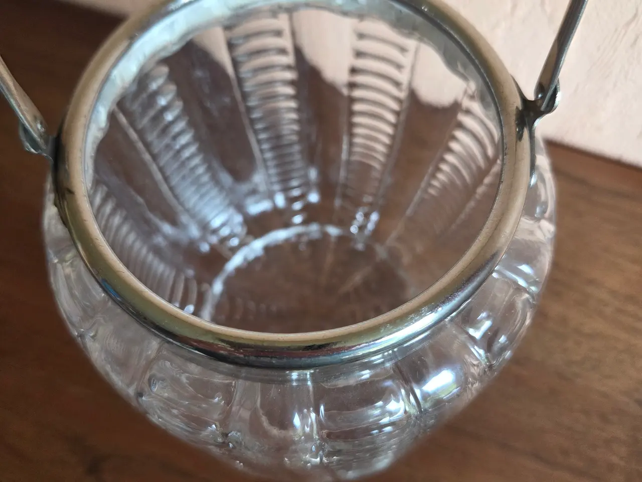 Billede 4 - Glas isspand med metal låg og hank
