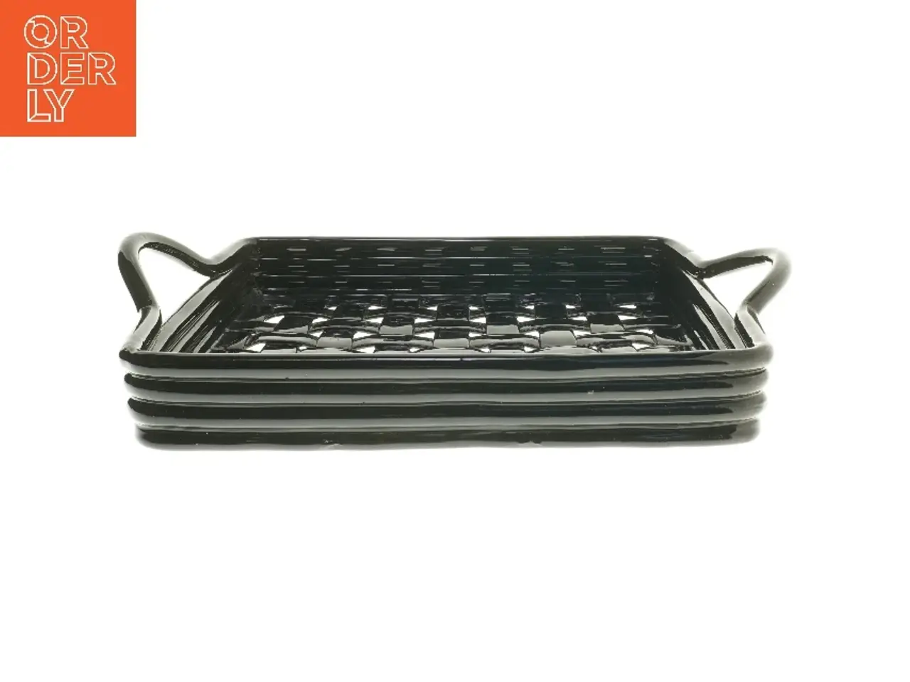 Billede 1 - Keramik Fletbakke med hanker (str. 30x38 cm)