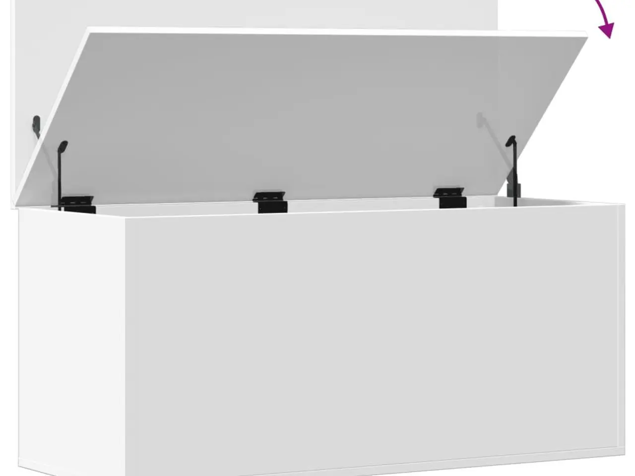Billede 8 - Opbevaringsboks 100x42x46 cm konstrueret træ hvid