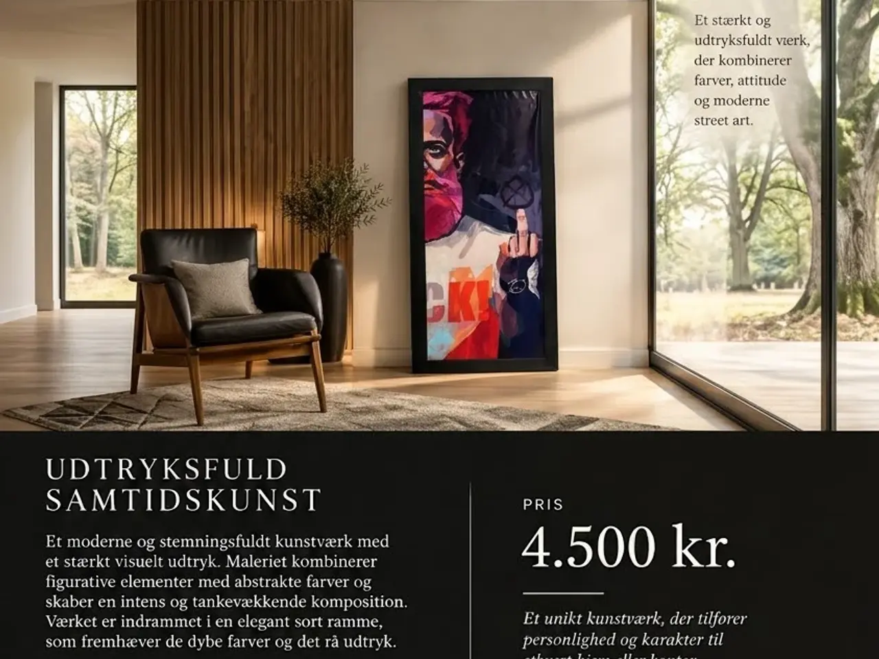 Billede 1 - Eksklusivt kunstværk-orginalt og udtryksfuldt.