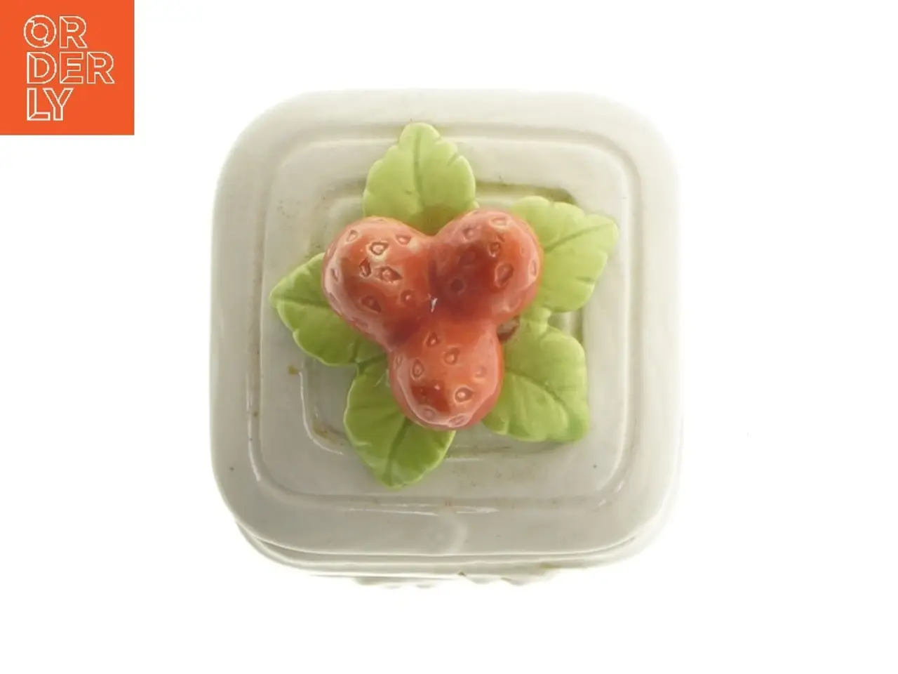 Billede 4 - Dekorativ porcelænsbeholder med låg (str. 12x7x7 cm)