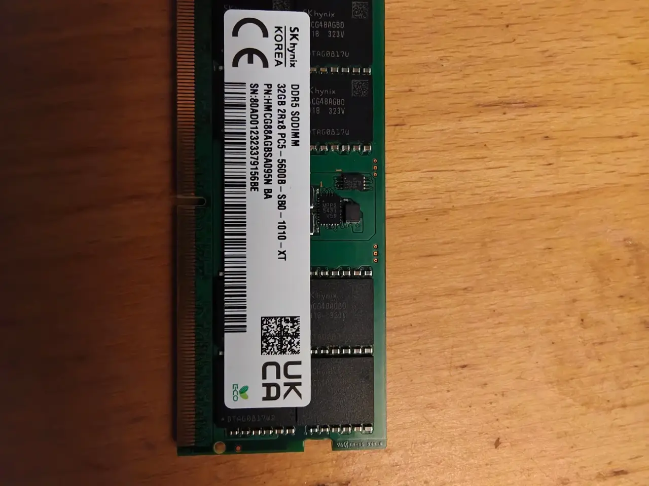 Billede 1 - Sk hynix ddr5 5600 MHz 32 gb So-dimm ram