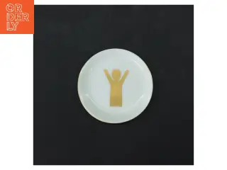 Porcelænsbakke med gulddesign fra B&G Denmark (str. Ø 8,5 cm)
