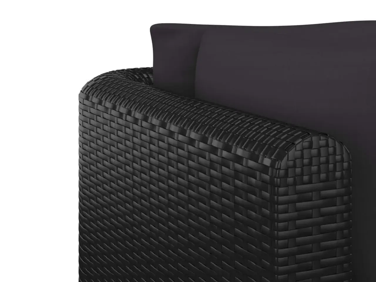 Billede 8 - Haveloungesæt 5 dele med hynder polyrattan sort