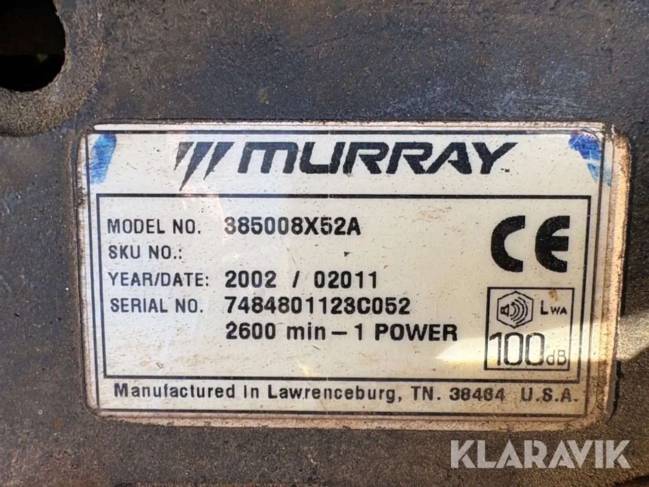 Billede 5 - Havetraktor med trailer Murray 385008X52A