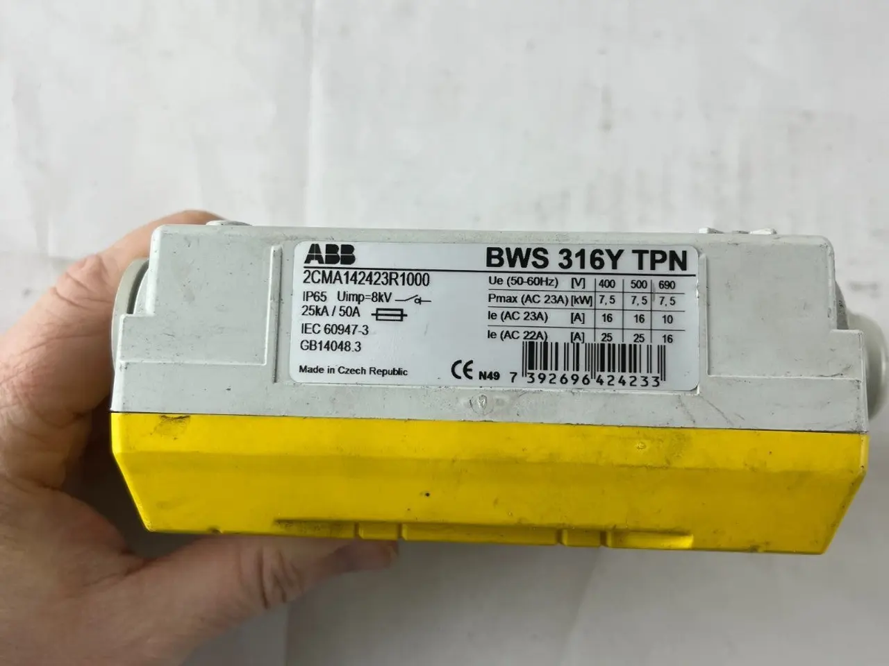 Billede 4 - ABB BWS 316Y TPN Safety kontakt Isolator 16A IP65